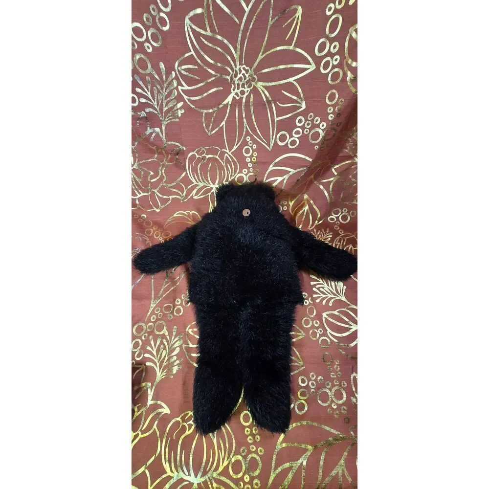 Vintage Musical Realistic Plush Black Bear